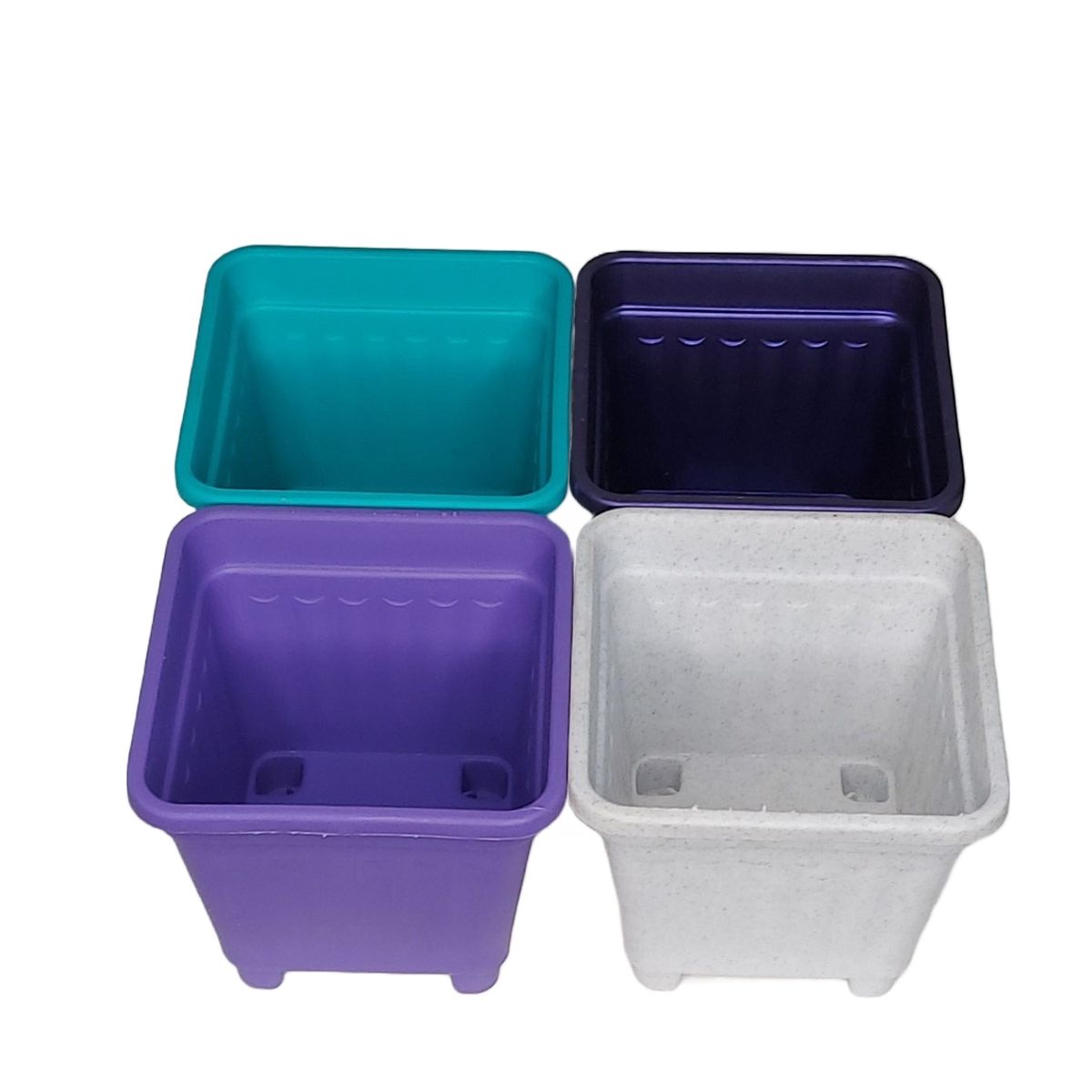 GENERICO - Pack 50 unidades macetero cuadrado 8 cm colores