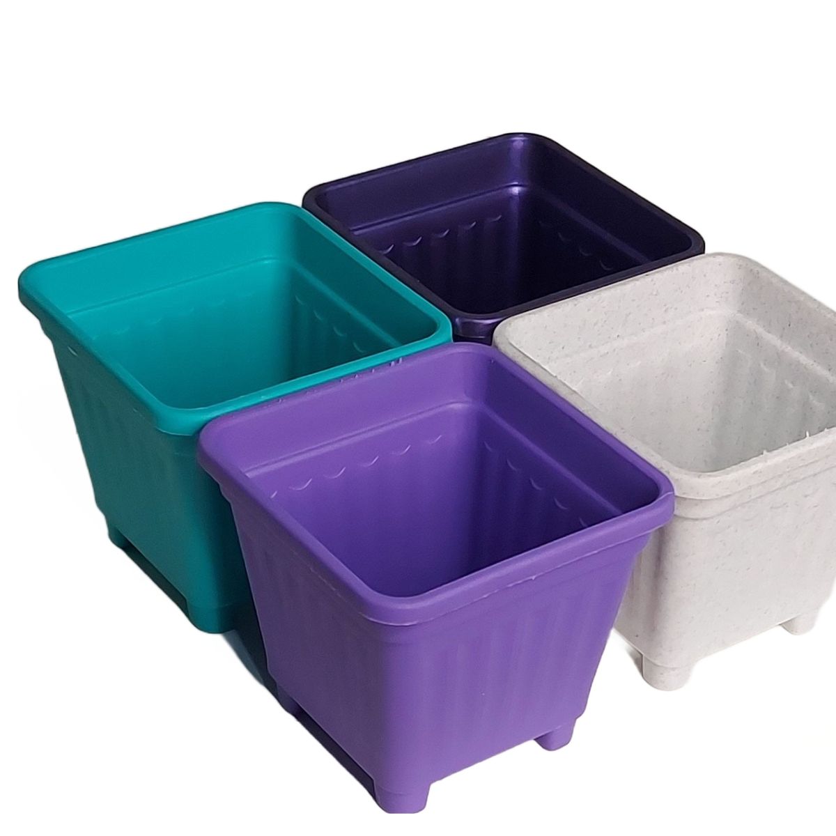 GENERICO - pack 50 unidades macetero cuadrado 10 colores diseño