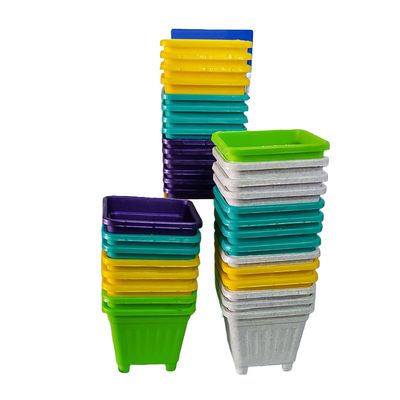 Imagen 2 del producto Pack 50 unidades macetero cuadrado 10 colores diseño