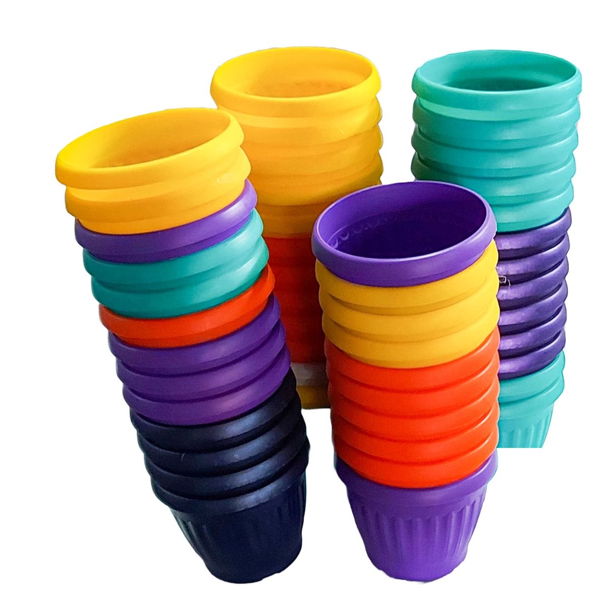 GENERICO - pack 50 unidades macetero redondo10 cm colores diseño