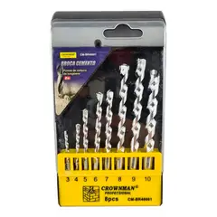 GENERICO - Kit Set Juego Brocas Para Cemento Concreto 8 Piezas Crownman