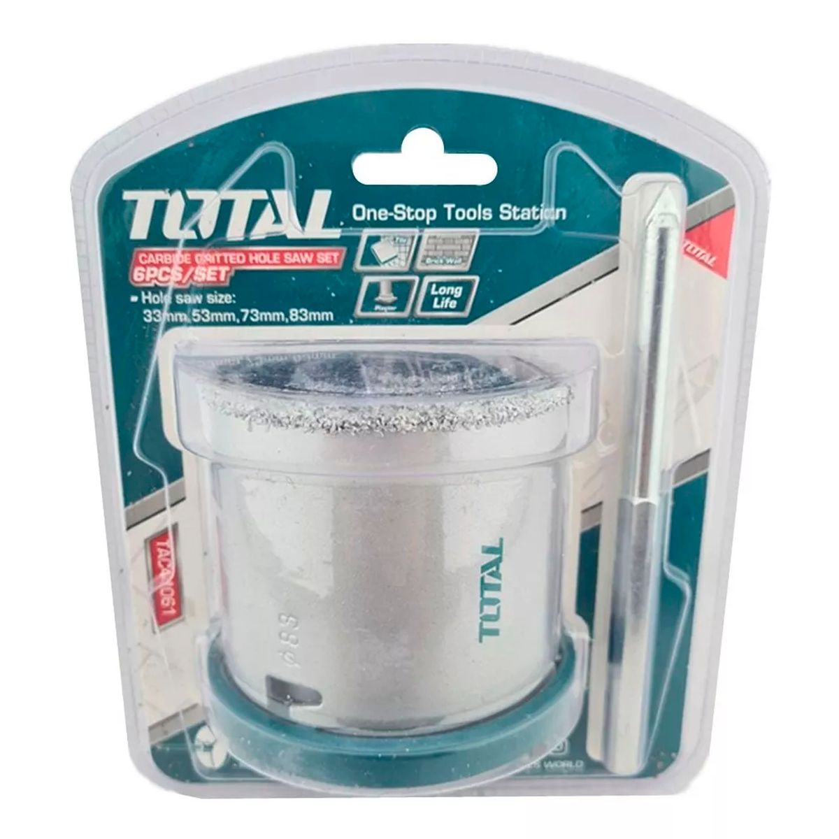 TOTAL TOOLS - Juego Broca Sierra Copa Diamantada 6 Piezas Total Tac44061