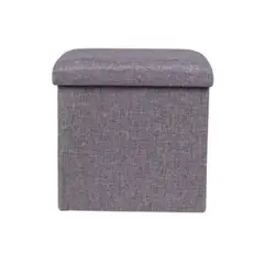 OEM - Puff Baúl Con Tapa Silla Cubo Plegable Organizador Gris Tessuto