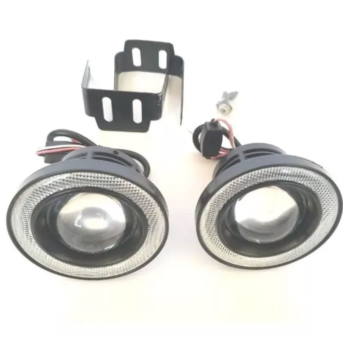 GENERICO - Par Focos Neblineros Led Ojos De Ángel 89mm Blanco  Blanco