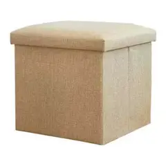 OEM - Puff Baúl Con Tapa Silla Cubo Plegable Organizador Beige Tessuto