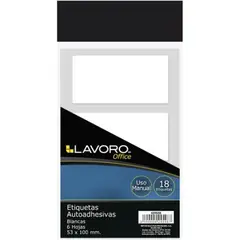 LAVORO - Etiqueta adhesiva blanca 53x100mm 18 unidades