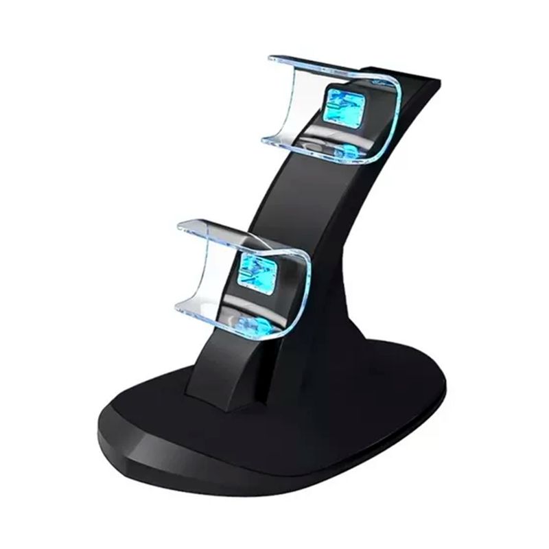 GENERICO - Base Cargador Ps4 Dualshock Con 2 Slot De Carga Micro Usb