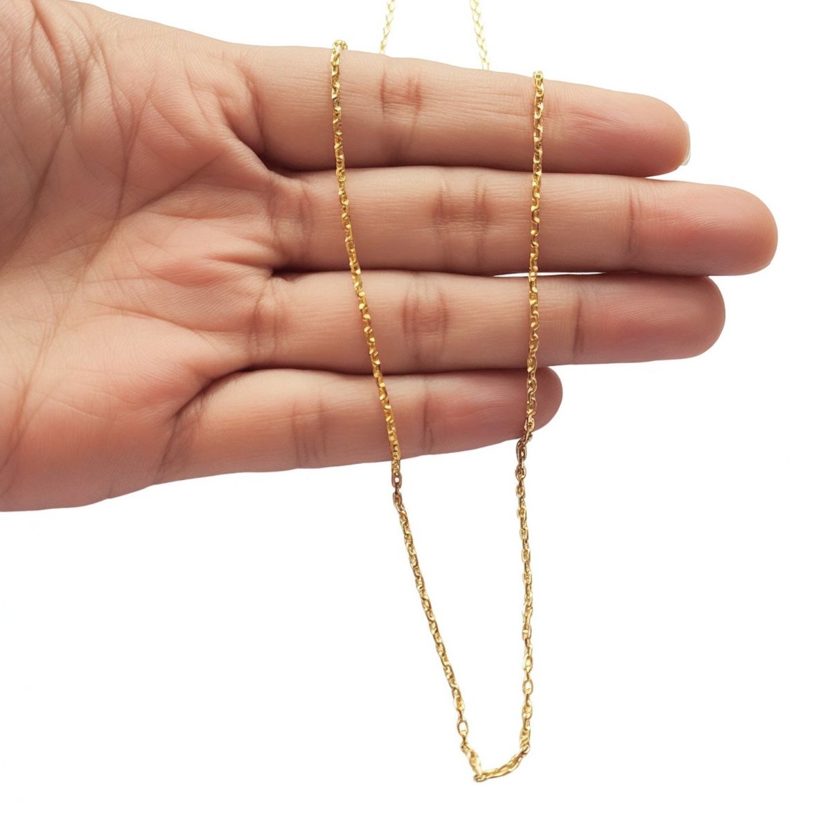 COGGIOLA - Cadena Eslabón 2x2mm Enchapado Oro 18K 50cm