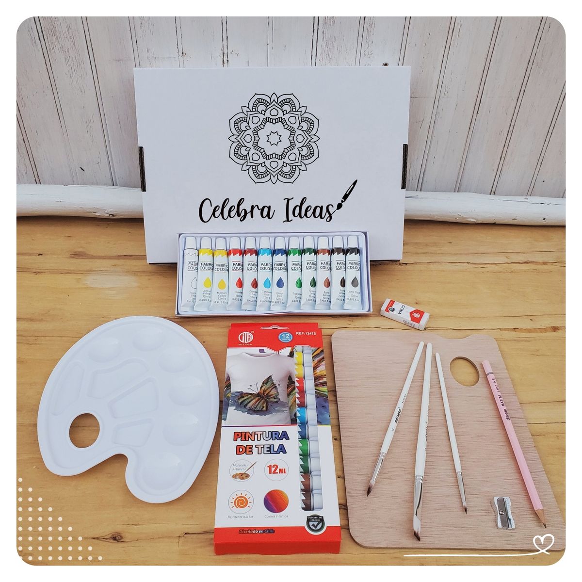 CELEBRA IDEAS - Set de Arte de Pintura en Tela Kit de Arte 20 Piezas