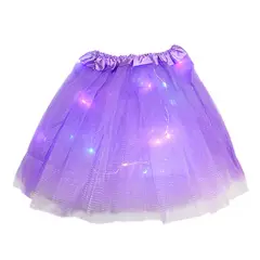 COTILLON ACTIVARTE - Falda Tutu Led Niña Lila Cotillón Activarte