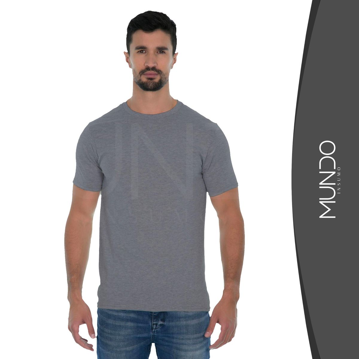 MUNDO INSUMO - Polera Cuello Redondo Jaspeada Hombre