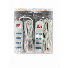 GENERICO - Pack 2 alargador zapatilla switch corta corriente4 tomas 3 metros c/u