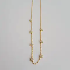 JOYAS VALDES GARCIA - Collar chocker de estrellas con circones baño oro