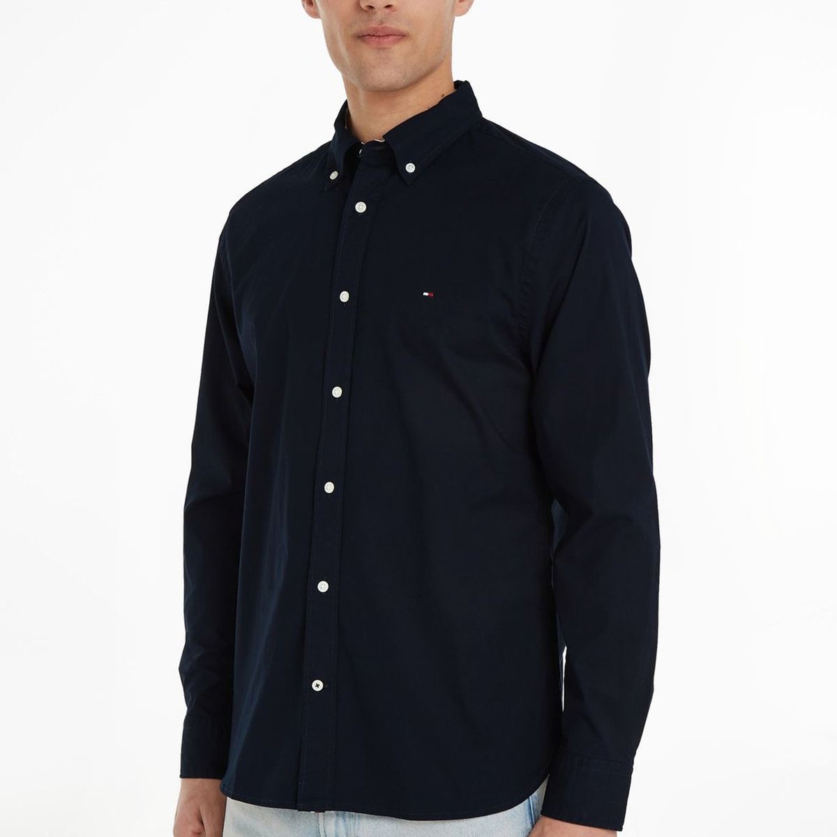 TOMMY HILFIGER - Camisa Classic Flex Con Logo Azul Tommy Hilfiger