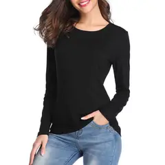 EVERSO - Pack 3 Camiseta Mujer Con Polar Solo Negro y blanco