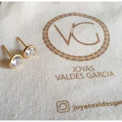 JOYAS VALDES GARCIA - Aros punto de luz baño oro