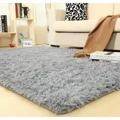 GENERICO - Alfombra Peludas 240 Cm X 200 Metros Gris
