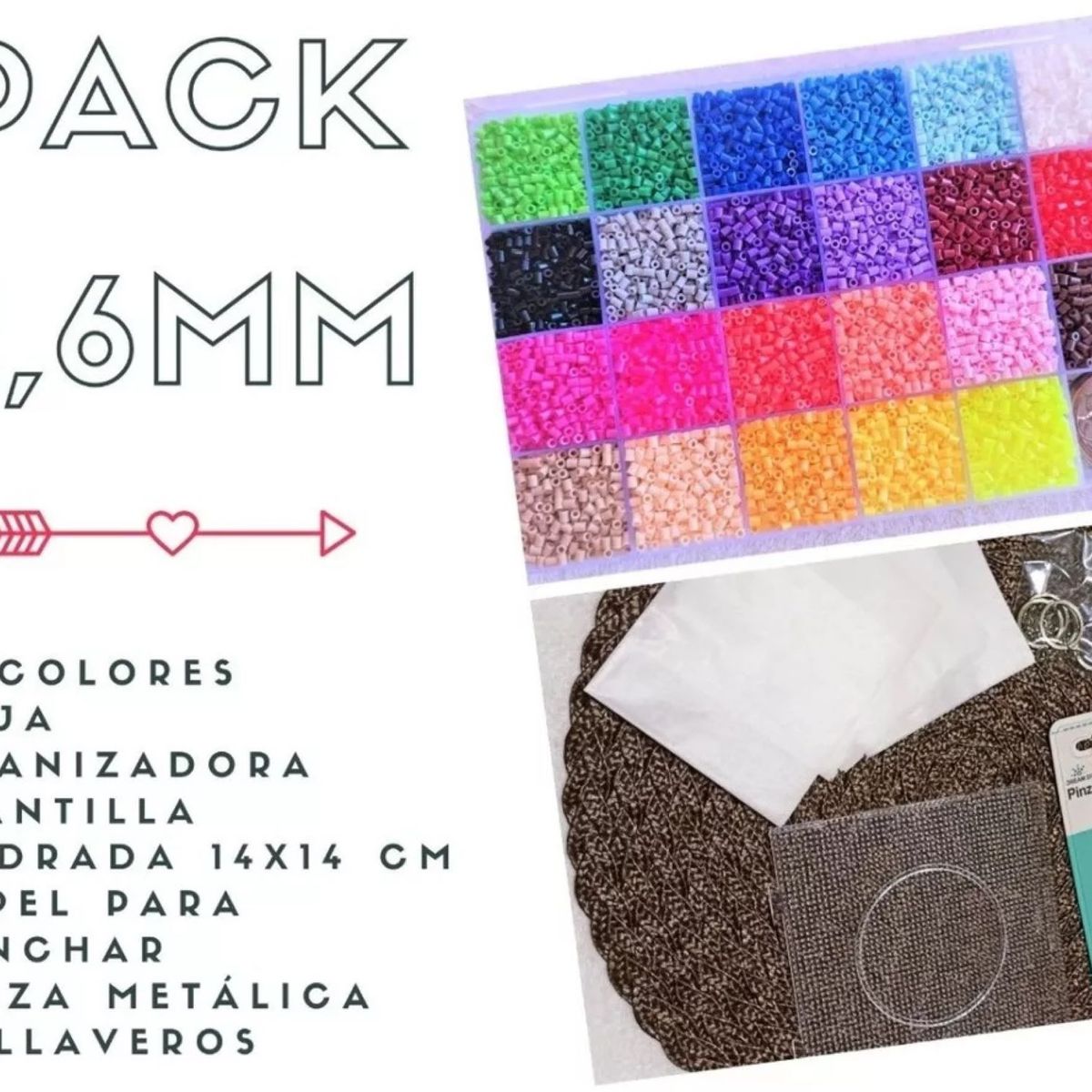 GENERICO - Pack Inicial 2,6mm 23 Colores Hama/perler/artkal Beads…