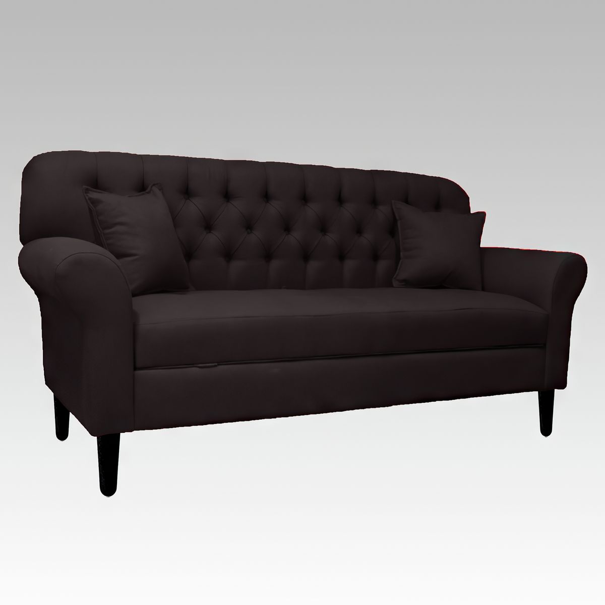 GENERICO - Sofá Baúl 2 Cuerpos Estilo Capitoné Hamburgo - Gris oscuro