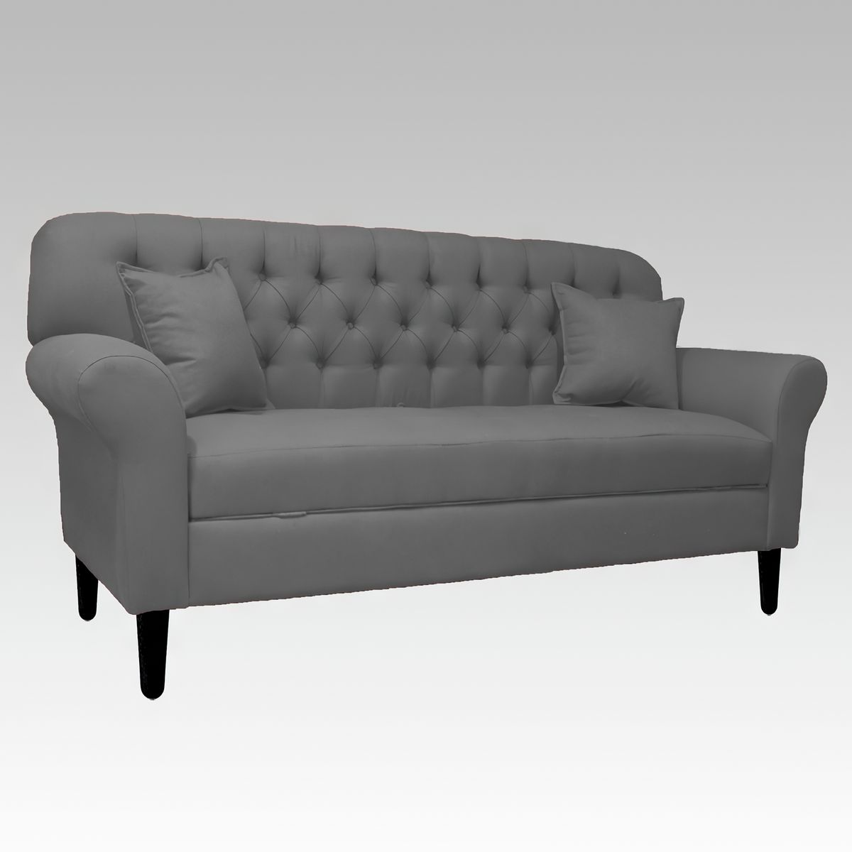 GENERICO - Sofá Baúl 2 Cuerpos Estilo Capitoné Hamburgo - Gris