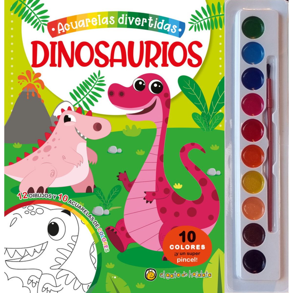 EL GATO DE HOJALATA - Acuarelas Divertidas: Dinosaurios