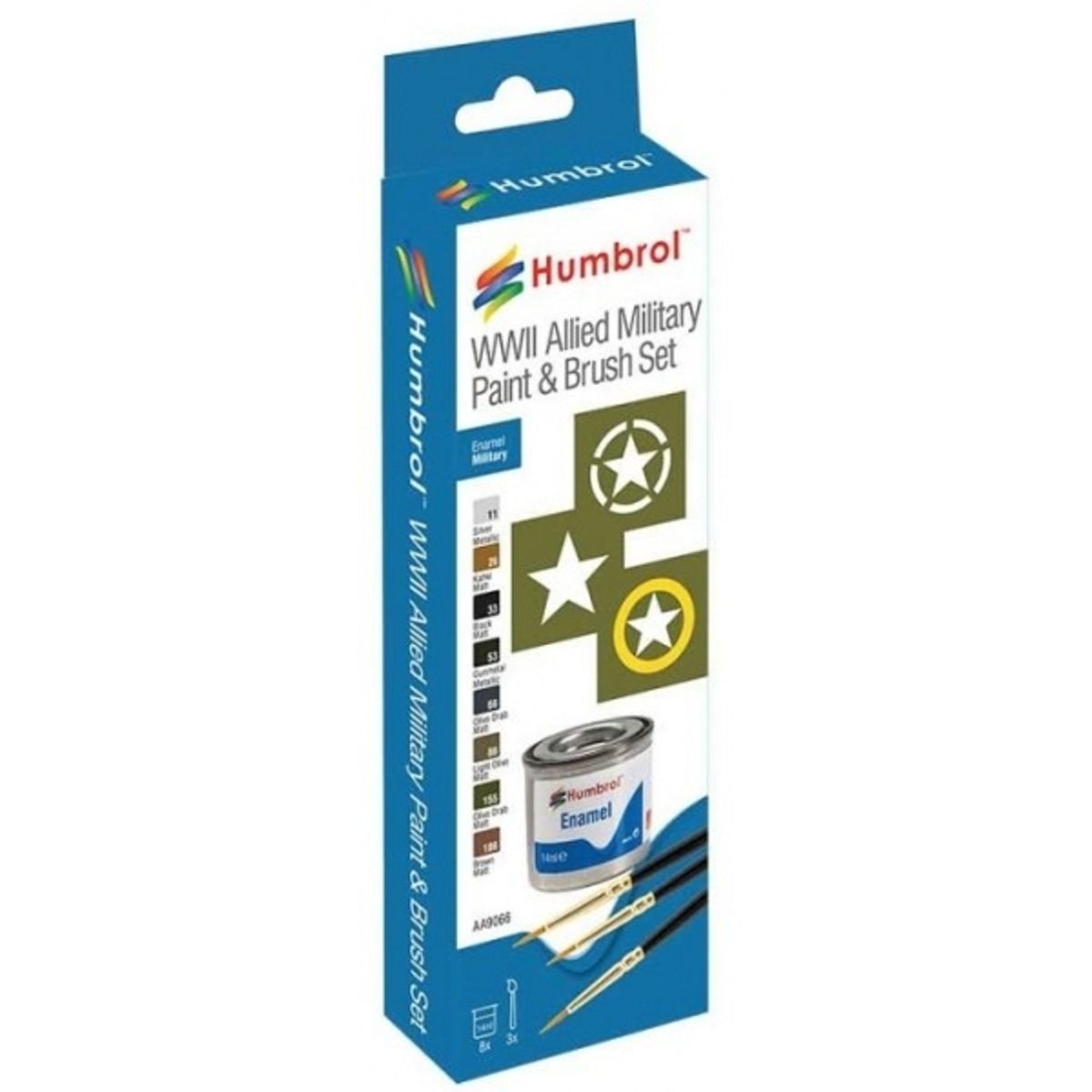 GENERICO - HUMBROL AA9066 ENAMEL PAINT AND BRUSH WWII ALLIED MILITARY