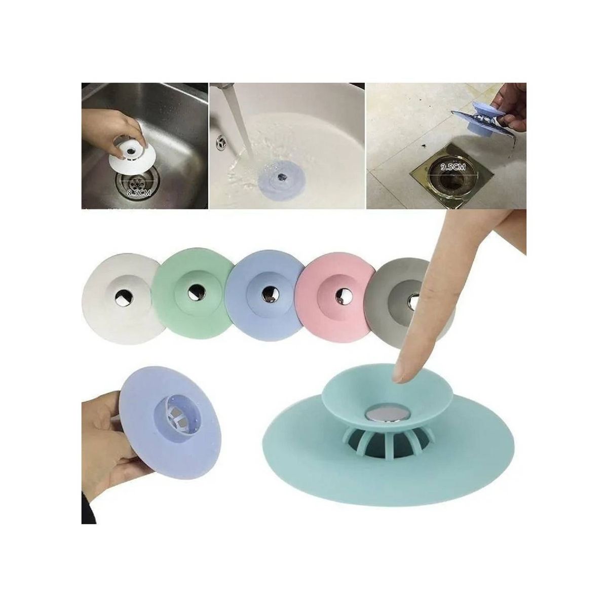 U BUY - X6 Filtro Tapon Cocina Baño Tapa Silicona De Drenaje Lavapla…