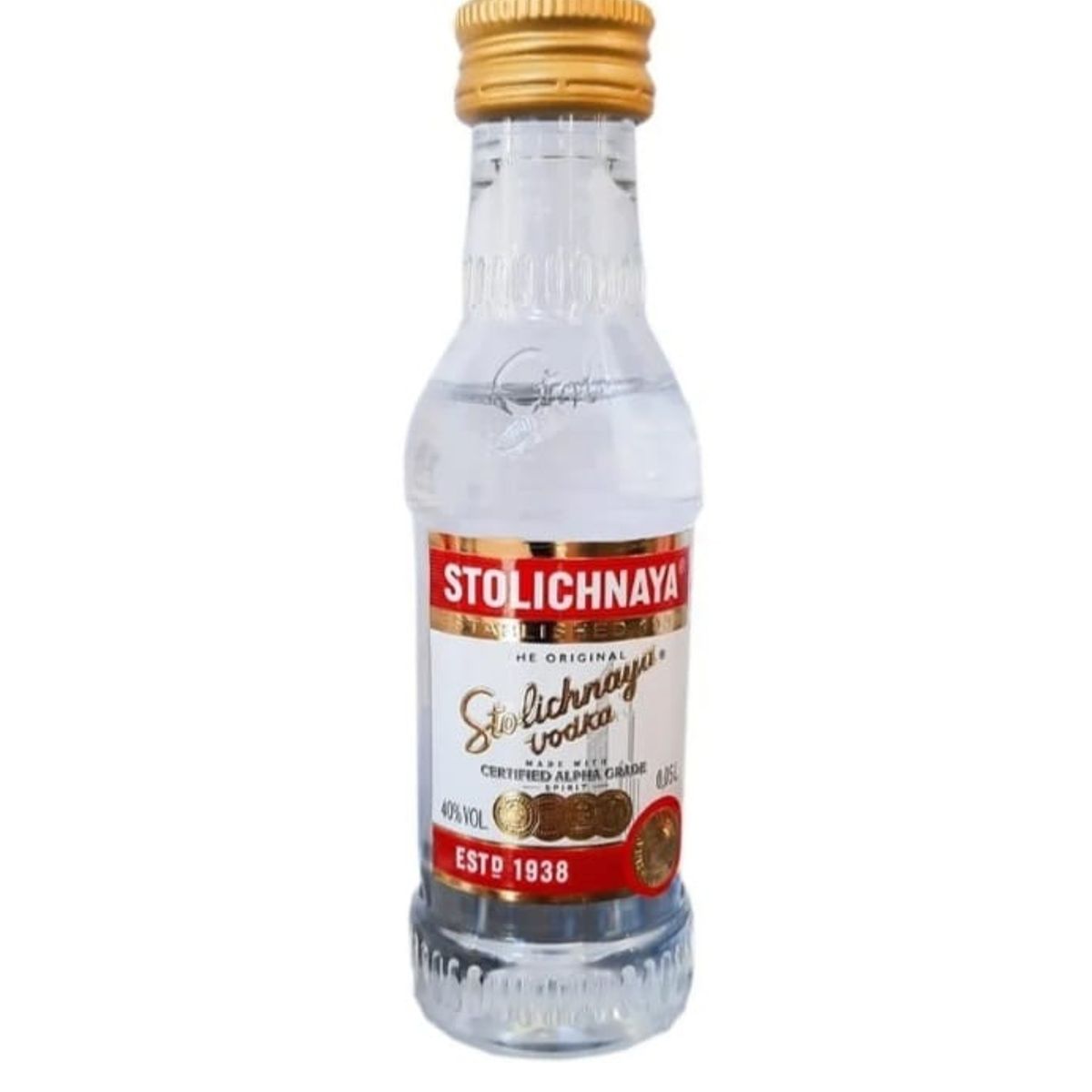 STOLICHNAYA - Pack 10 Miniaturas Vodka Ruso Premium Stolichnaya 50 ml