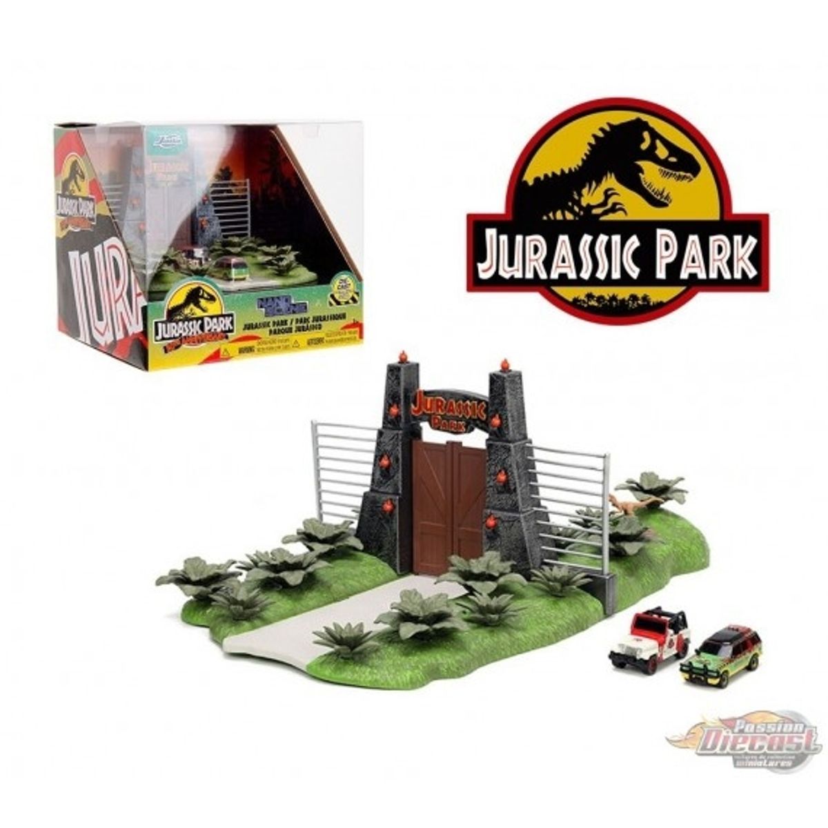 GENERICO - JADA 34244 NANO SCENE JW JURASSIC PARK W 2 VEHICLES