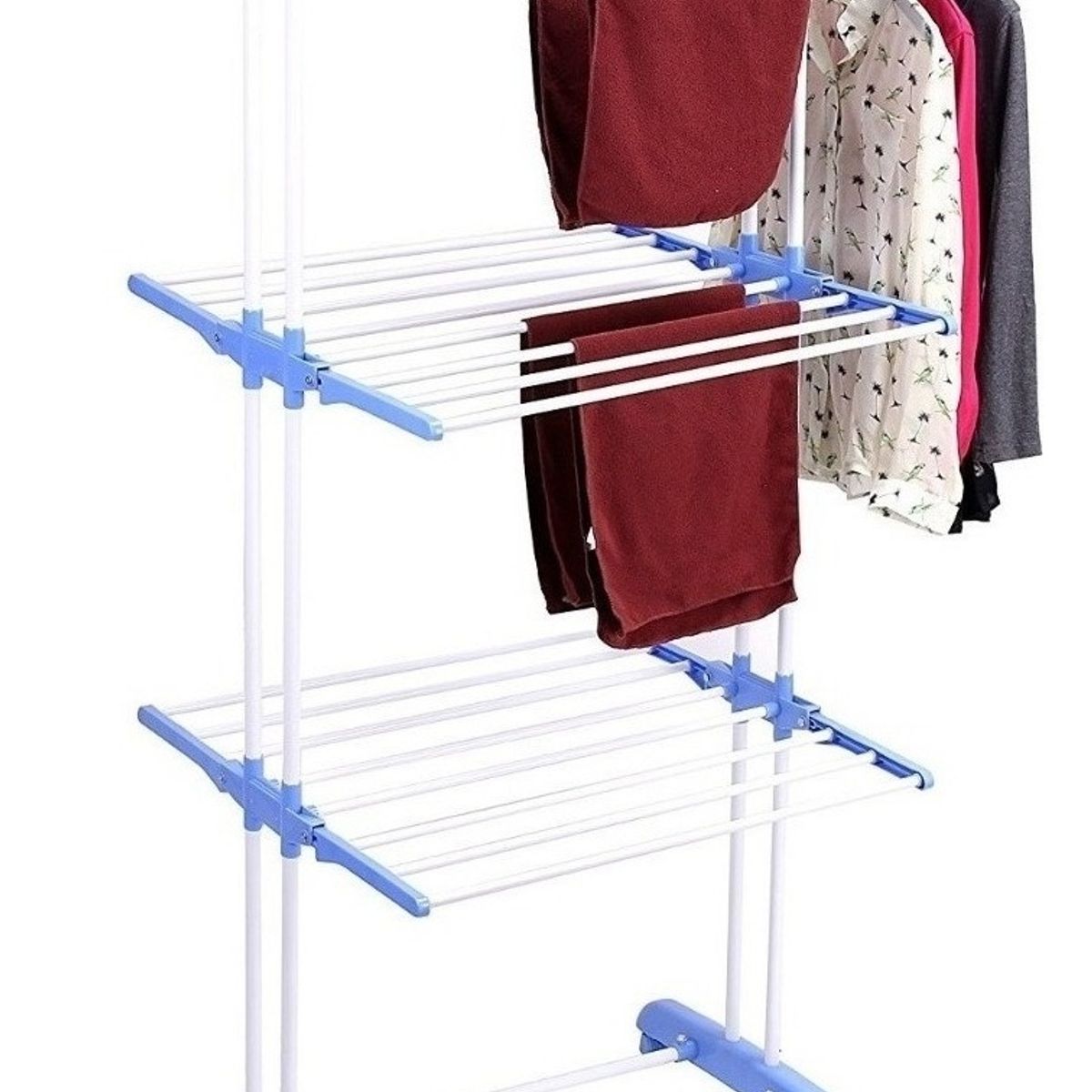 ANYHOGAR - Tendedero Organizador Colgador Ropa Plegable 3 Niveles