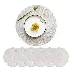U BUY - Set De 6 Individuales Redondos Trenzados 38cm