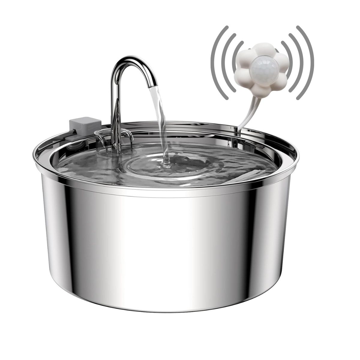 GENERICO - Bebedero Gato Acero Inox Llave Silenciosa Sensor Movimiento…