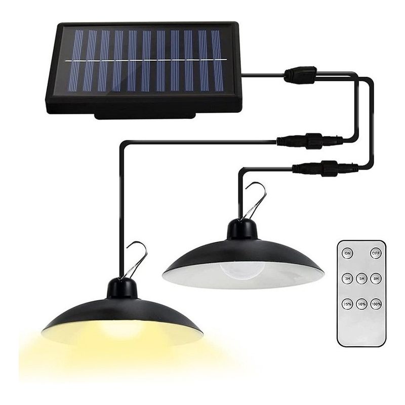 U BUY - Pack 2 Lamparas + Panel Solar Recargable 240 Watts Ip67