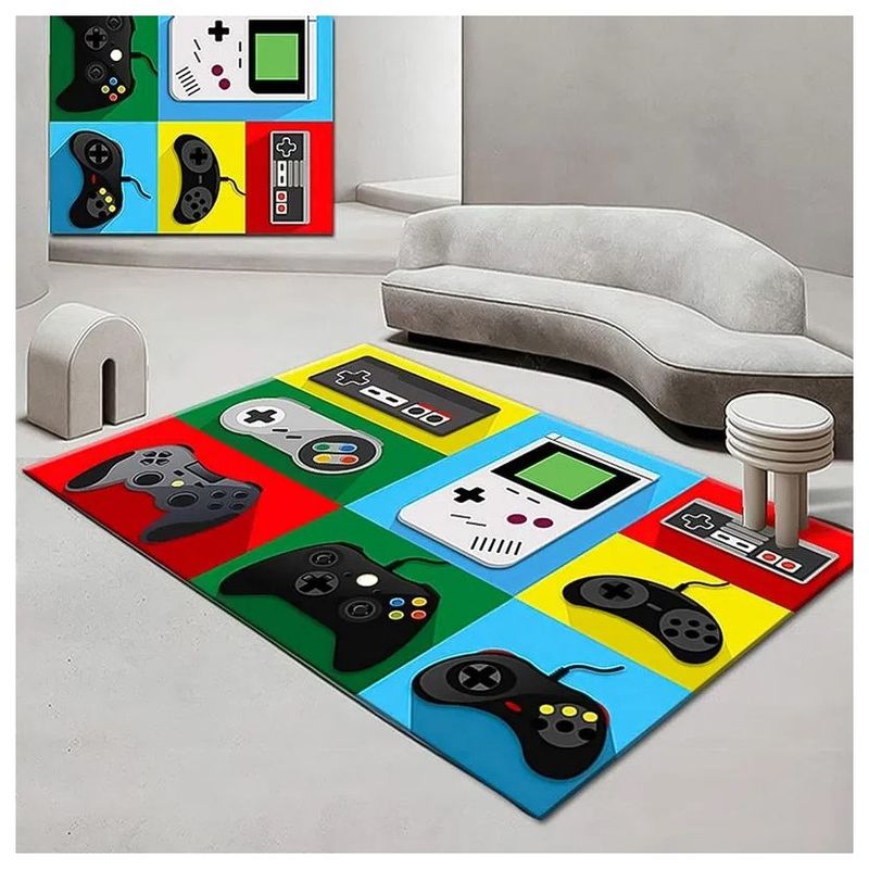 SMARTY XPERIENCE - Alfombra Juvenil Infantil Gamer Diseño Videojuegos Controles