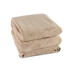 ROSEN - Frazada 410 gramos Bicolor Beige Super King