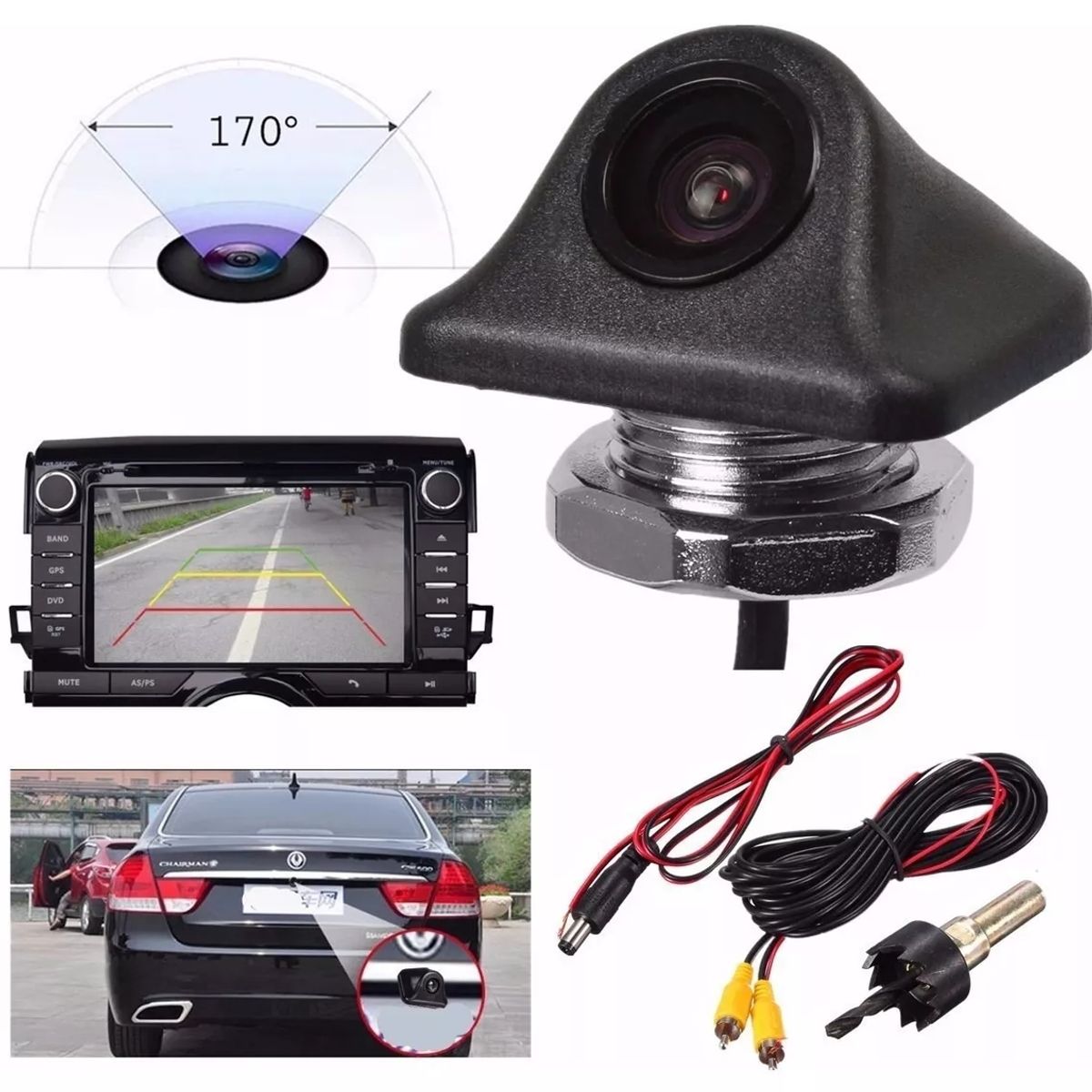 KUANGYE - Cámara De Marcha Atrás Con Visión Nocturna Hd 170 Grados