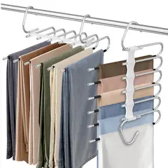 EVERSO - Colgador Percha Mágico Plegable Pantalón 6 En 1 x4