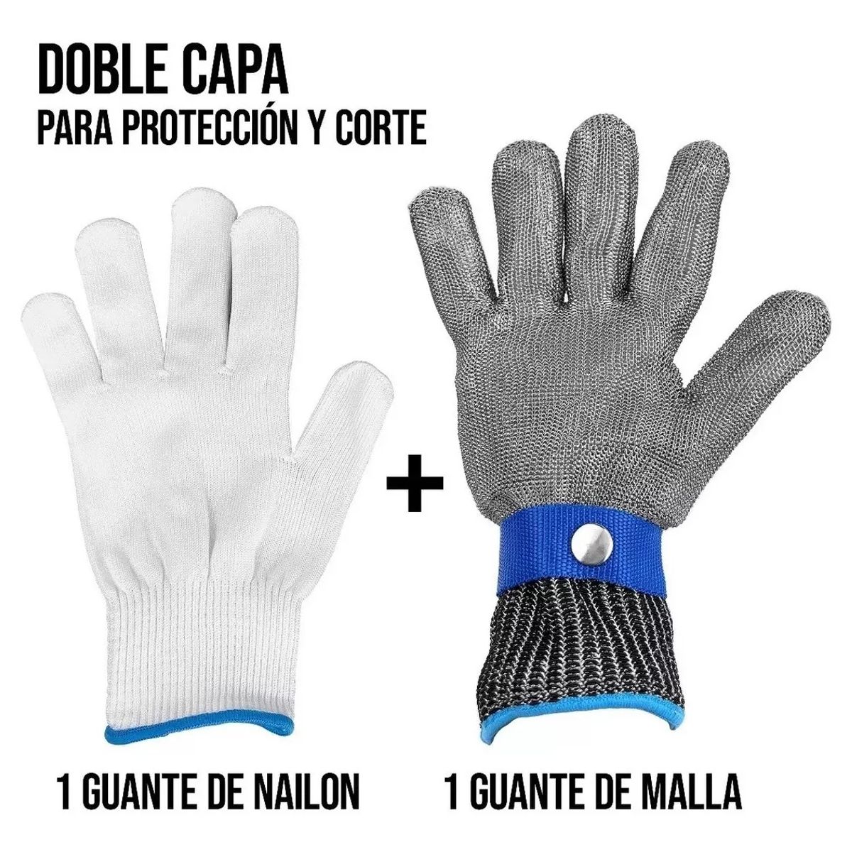 KUANGYE - Guante De Acero Inoxidable Pcarnicero Resistente A Cortes