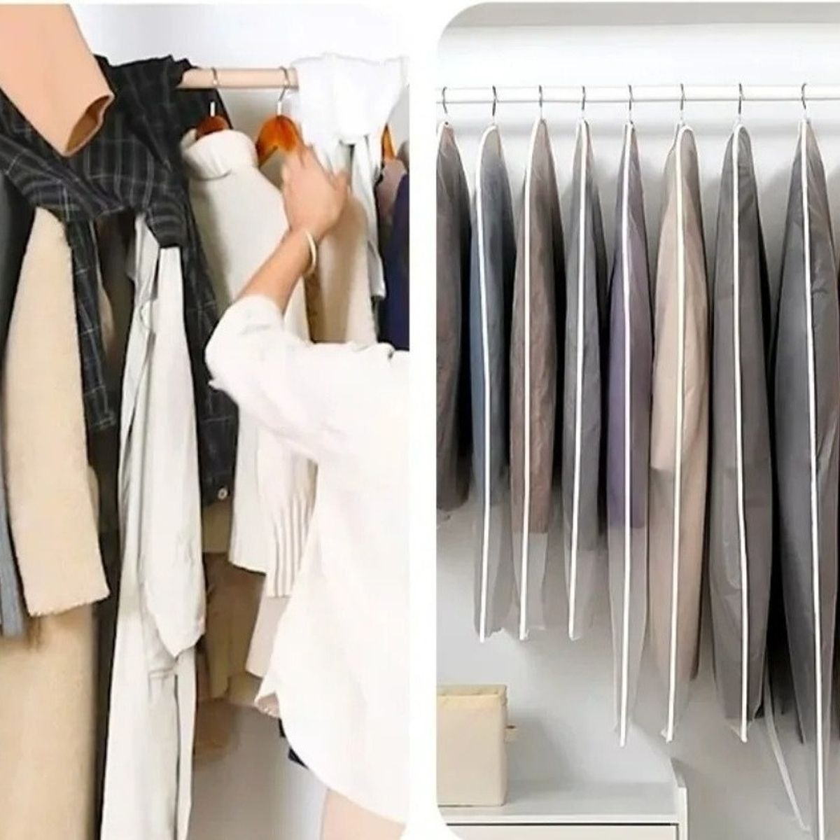 U BUY - 12 Bolsas Transparentes Cubre Trajes Colgar Closet 60*120cm