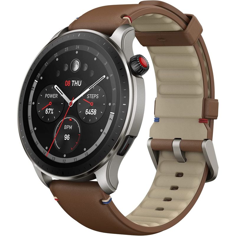 AMAZFIT - Smartwatch Amazfit GTR 4 GPS Dual-Band, Alexa, Llamadas Bluetooth-Marrón