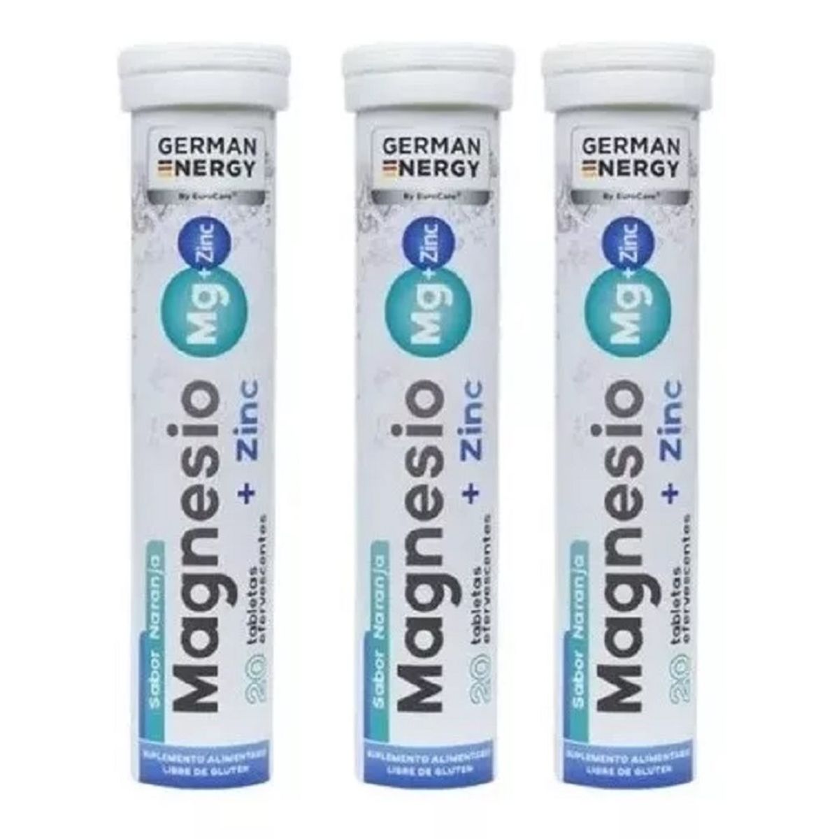 GENERICO - Magnesio + Zinc Efervescente Pack X 3 German Energy