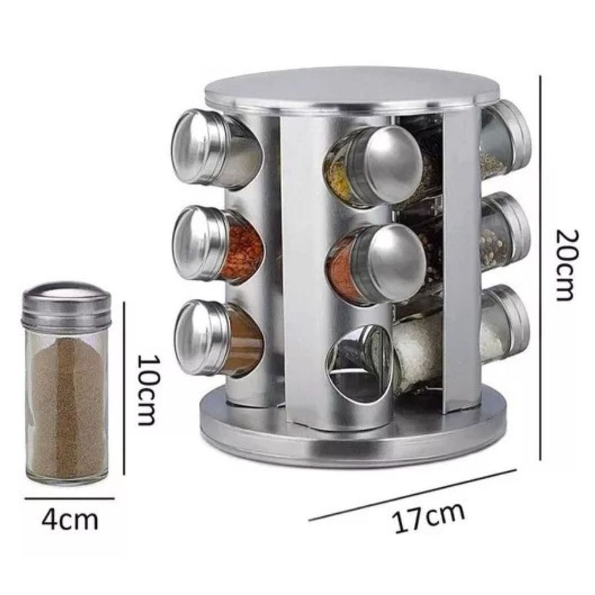 GENERICO - Rack Condimentero Especiero Giratorio Cocina 12 Pcs