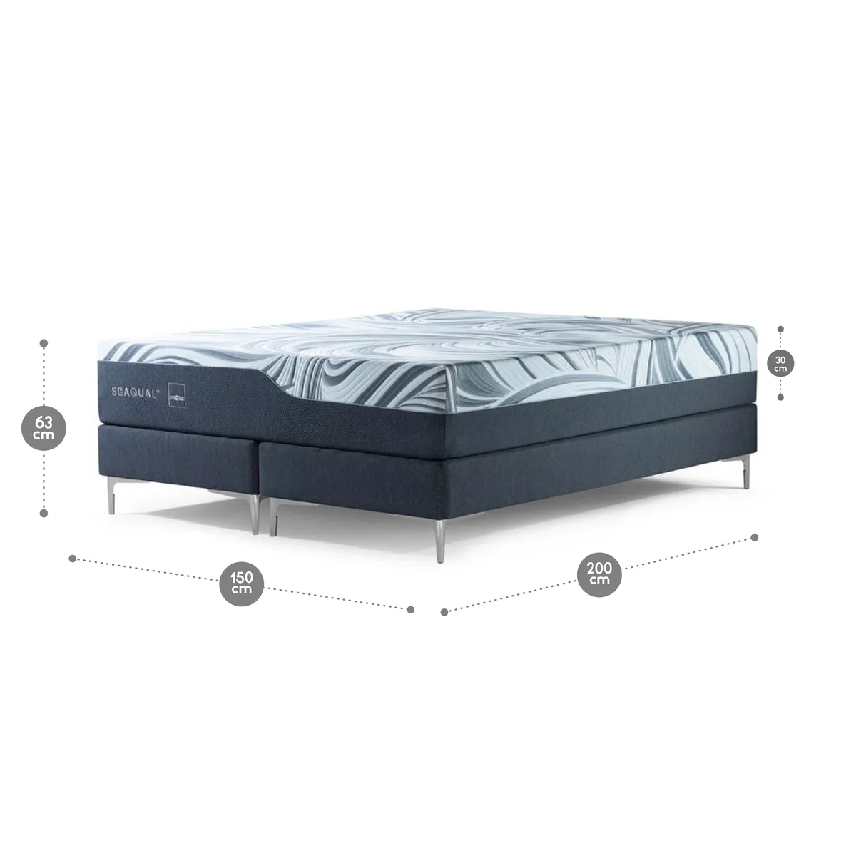 ROSEN - Cama Europea Rosen Seaqual 2 Plazas BD 150 x 200 cm