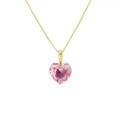 JOYAS MONTERO - Collar Amor Gold Cristal Genuino Rose Shimmer