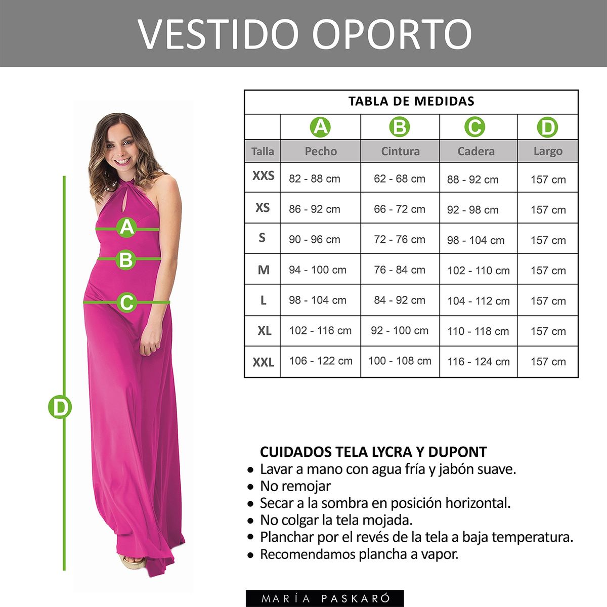 MARIA PASKARO - Vestido Largo Oporto Rojo Fu Lycra Halter Maria Paskaro