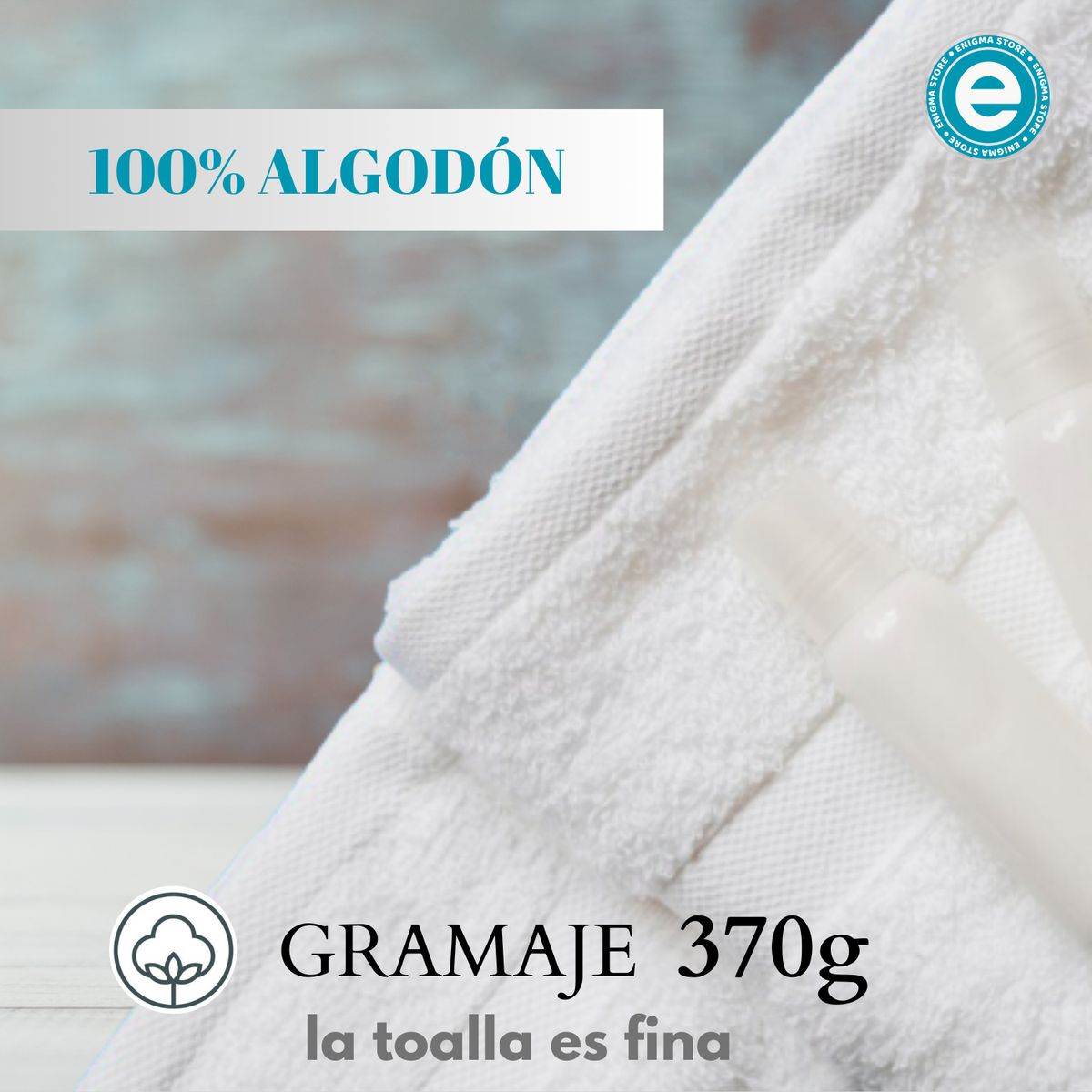 GENERICO - Toalla Blanca De Ducha De Algodon De 70x140 Cm