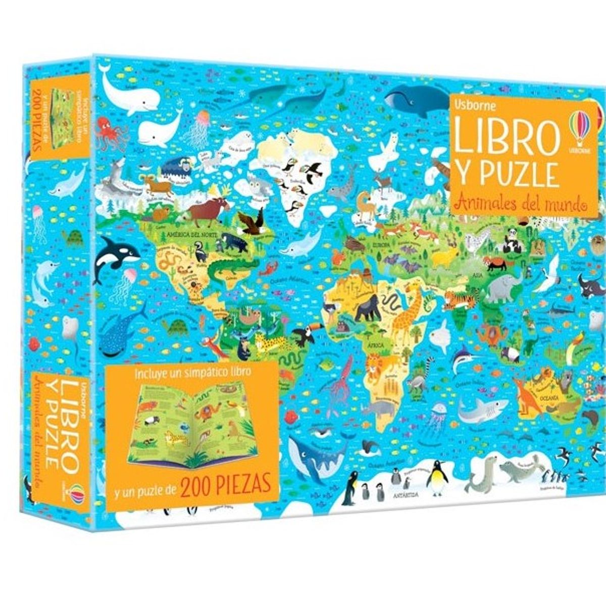 USBORNE - Y Puzzle - Animales Del Mundo (200 Piezas)