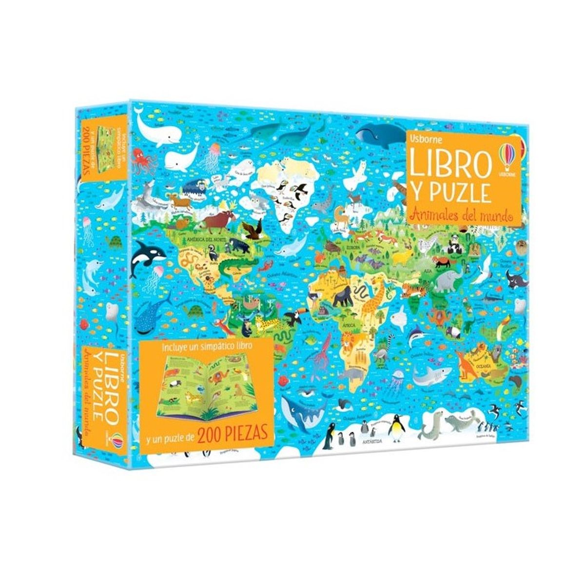 USBORNE - Y Puzzle - Animales Del Mundo (200 Piezas)