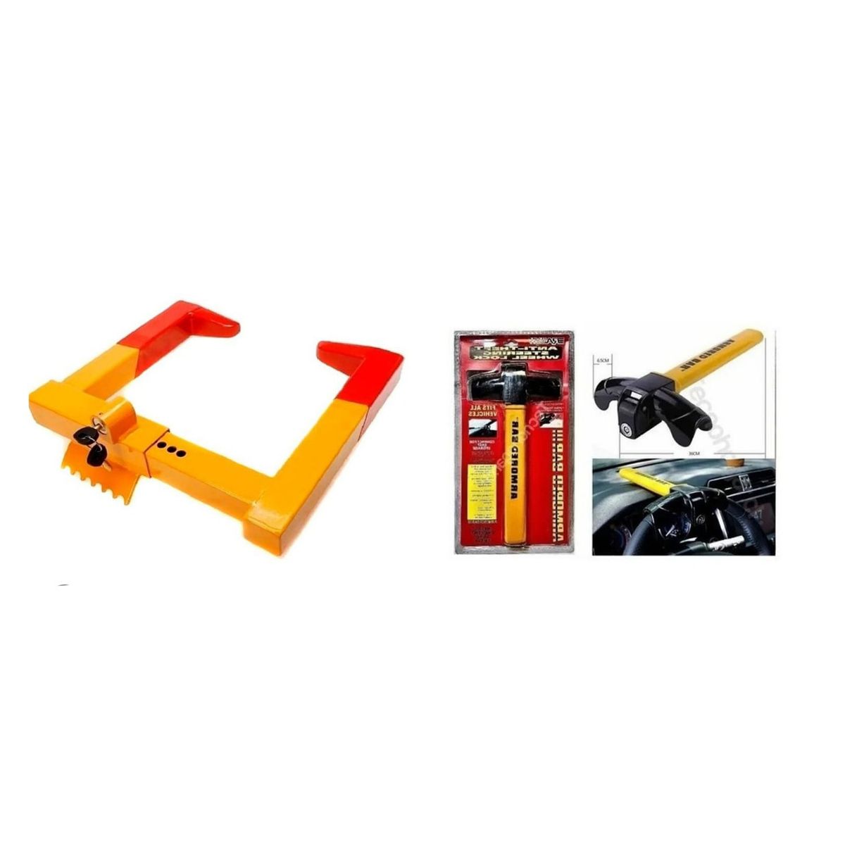 GENERICO - Kit traba volante pitbull y traba ruedas