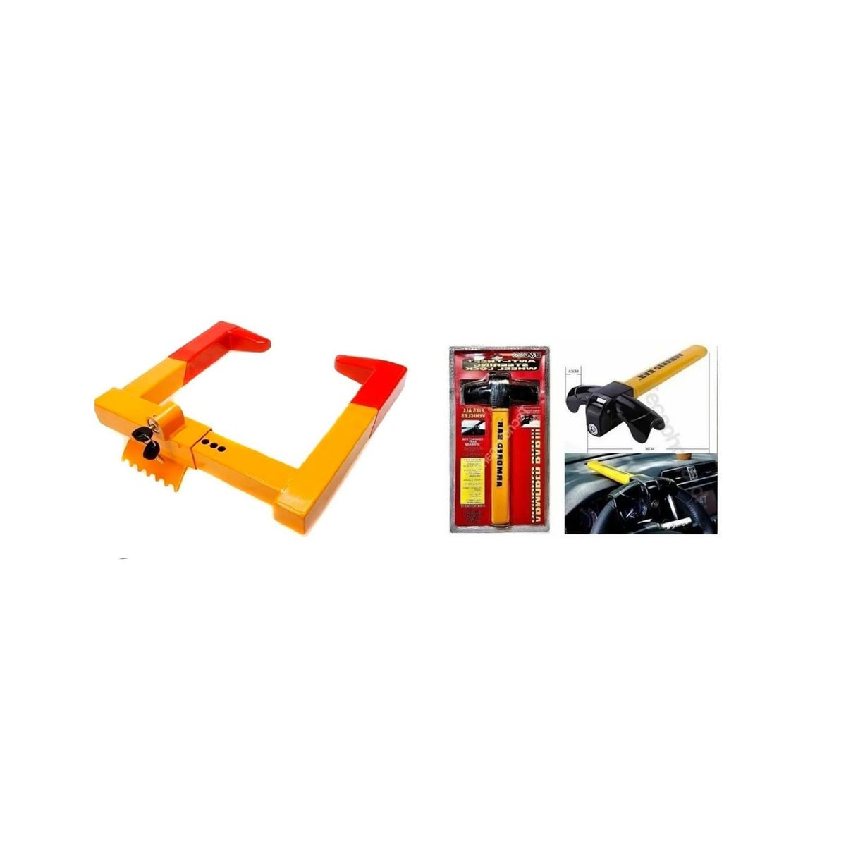 GENERICO - Kit traba volante pitbull y traba ruedas